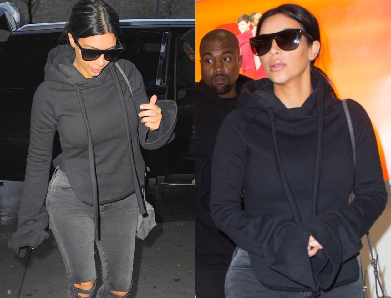 Kim Kardashian u New Yorku 2015. godine u Vetements hoodici