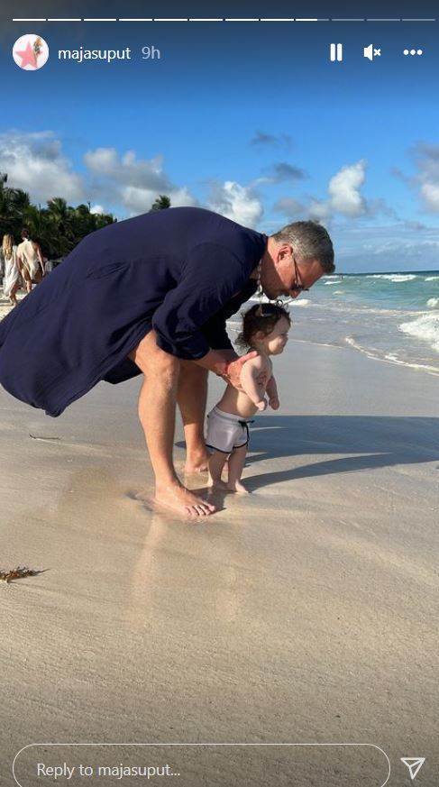 Nenad Tatarinov i Bloom Tatarinov uživaju na plaži