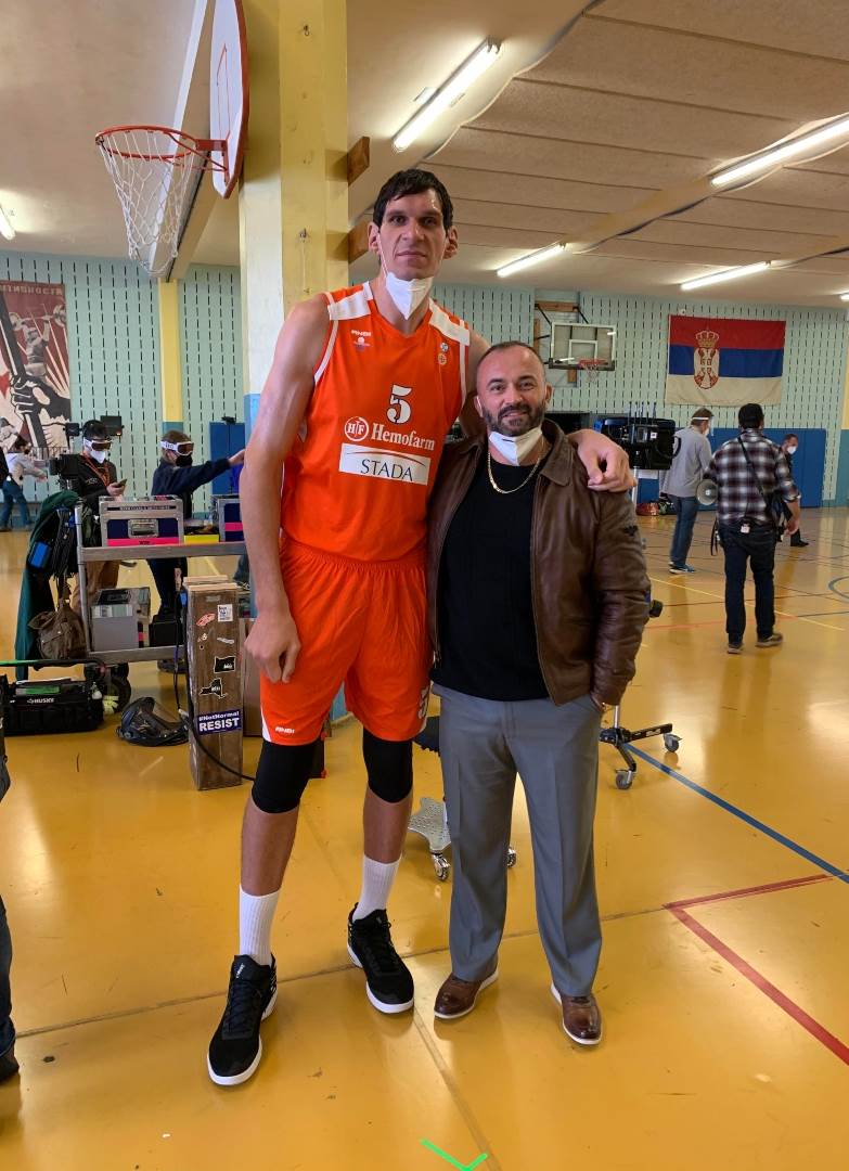 Ivica Kovačević i Boban Marjanovic na snimanju filma Hustle