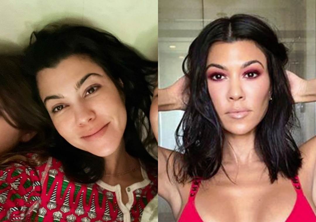 Kourtney Kardashian sa i bez šminke