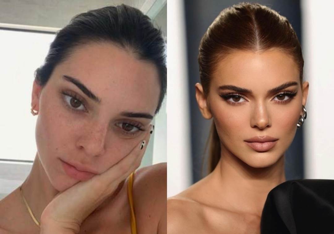 Kendall Jenner sa i bez šminke