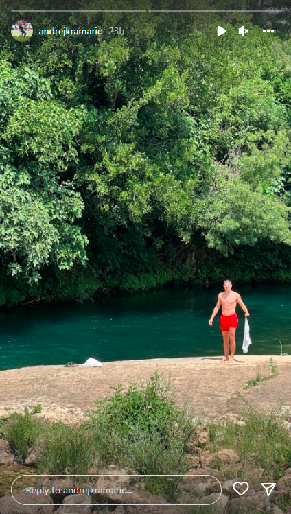 Andrej Kramarić na slapu Kravica u Bosni i Hercegovini