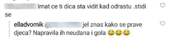 Komentar na Instagramu Elle Dvornik