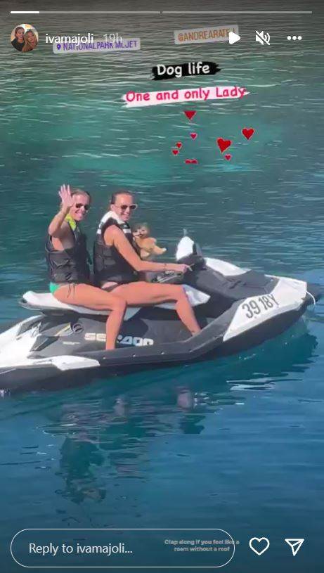 Iva Majoli s prijateljicom na jet skiju