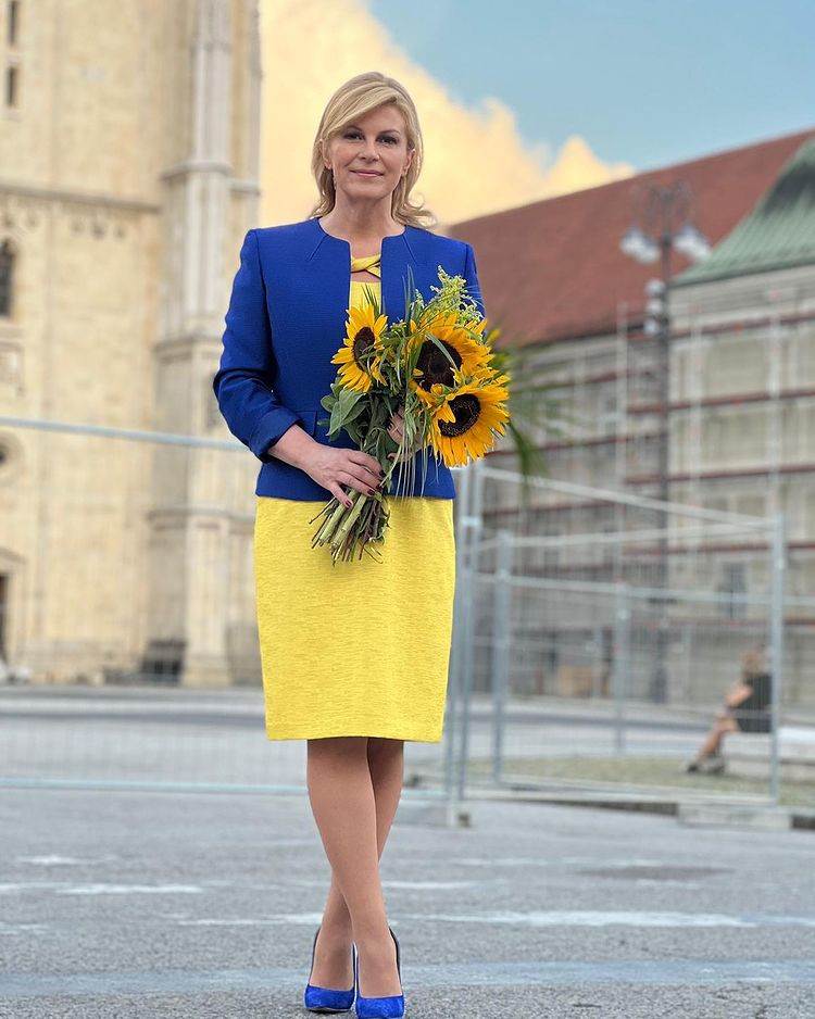 Kolinda Grabar-Kitarović zasjala je u outfitu posvećenom Ukrajini