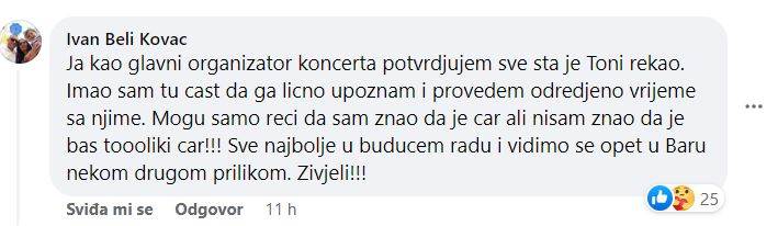 Komentar organizatora koncerta Tonya Cetinskog