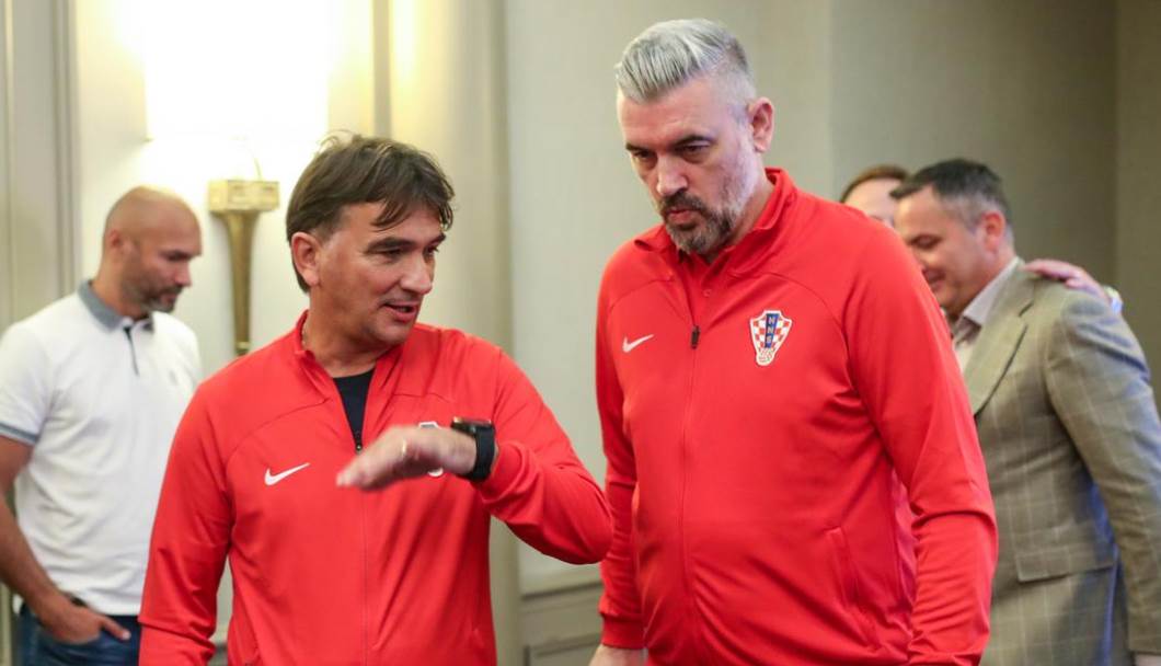 Zlatko Dalić i Stipe Pletikosa na predstavljanju knjige 'Hrvatska škola nogometa'