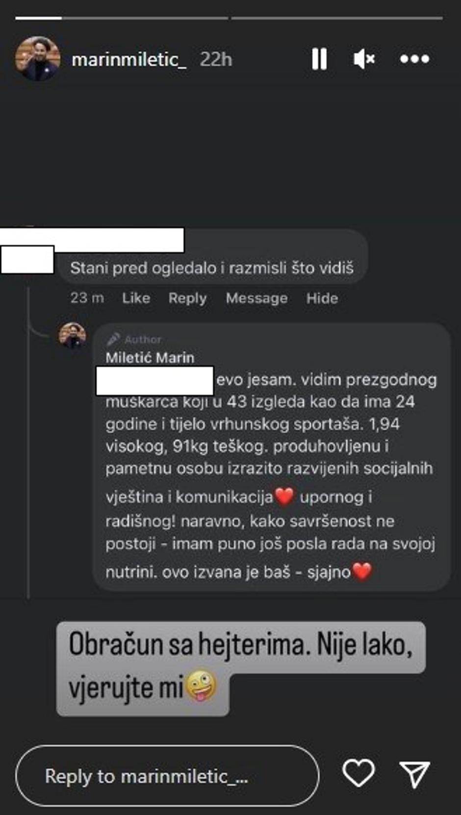 Marin Miletić obračunao se s hejtericom