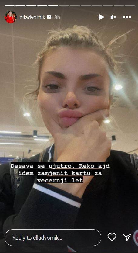 Ella Dvornik doživjela komplikaciju na aerodromu