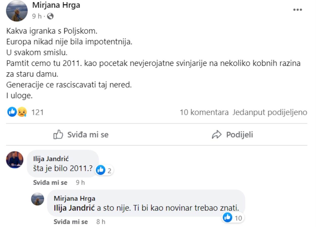Mirjana Hrga i Ilija Jandrić bivše su kolege