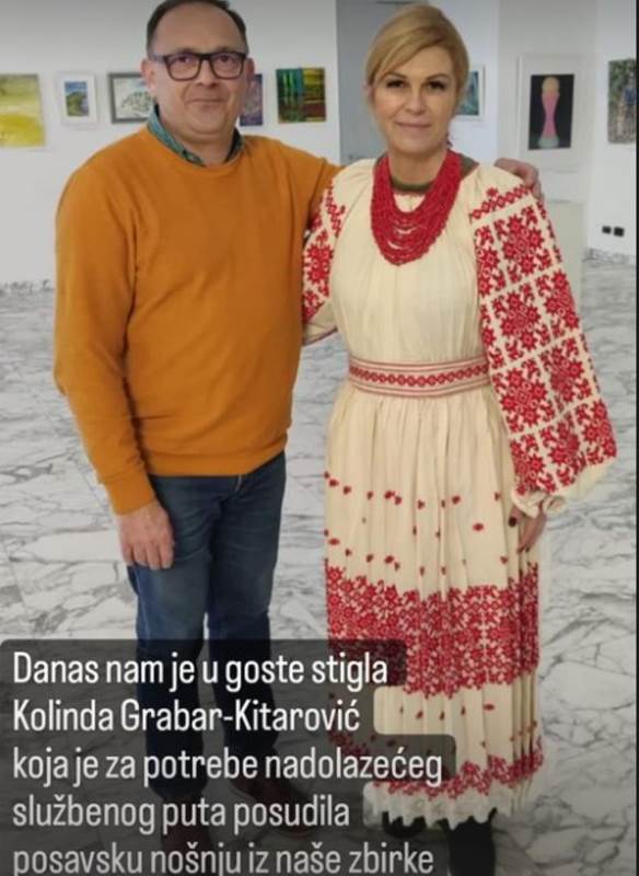 Kolinda Grabar-Kitarović u posavskoj nošnji