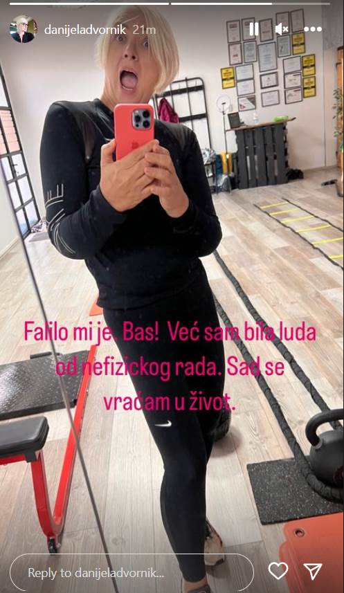 Danijela Dvornik u fitness dvorani