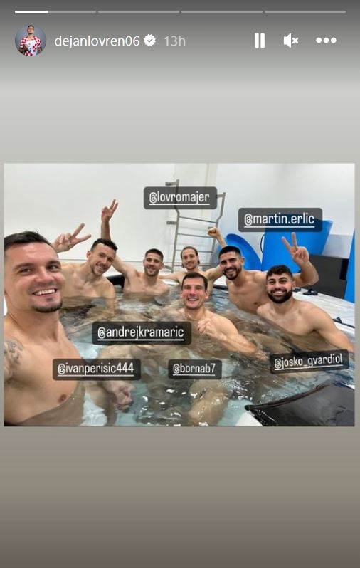 Vatreni u Jacuzziju nakon utakmice s Belgijom