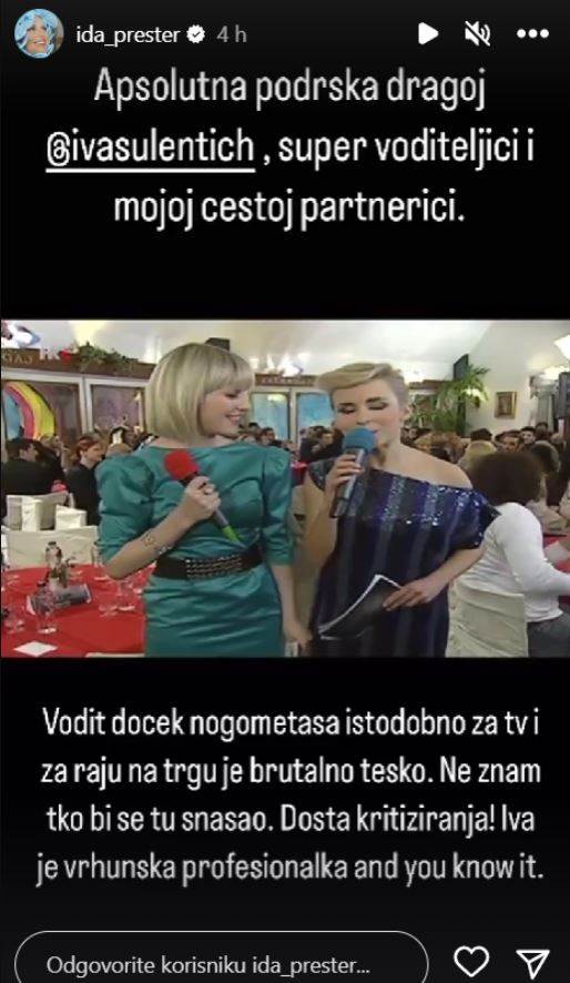 Ida Prester stala u obranu Ive Šulentić