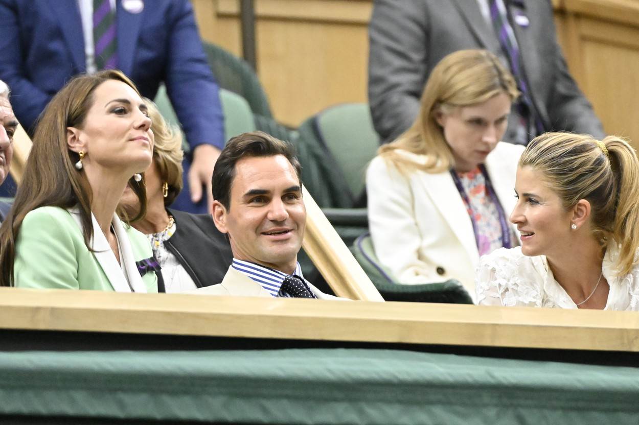 Kate Middleton, Roger Federer i Mirka Federer na Wimbledonu