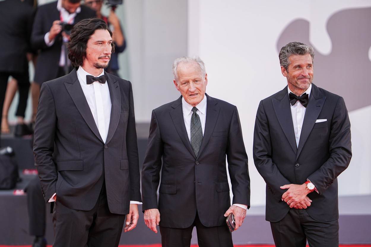 Adam Driver, Michael Mann i Patrick Dempsey na premijeri filma Ferrari.