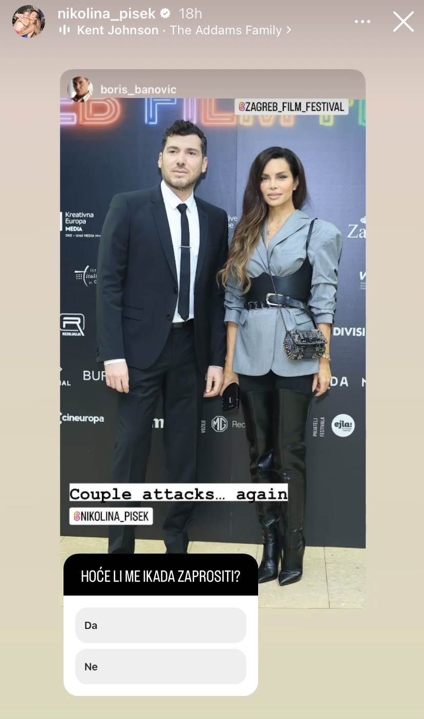 Nikolina Pišek i Boris Banović na premijeri filma Sedmo nebo.