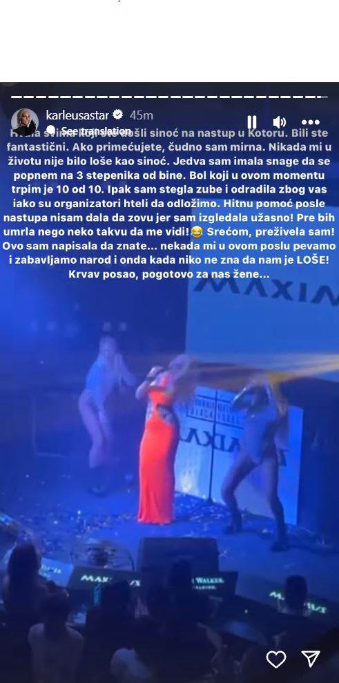 Jelena Karleuša se loše osjeća