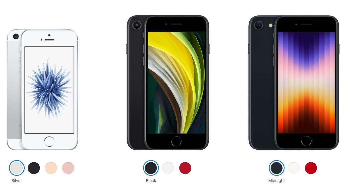 Apple iPhone SE, iPhone SE 2020, iPhone SE 2022.jpg