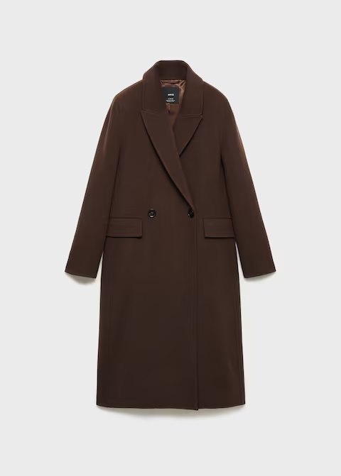 Mango čokoladno smeđi kaput sa šalom